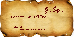 Gerecz Szilárd névjegykártya
